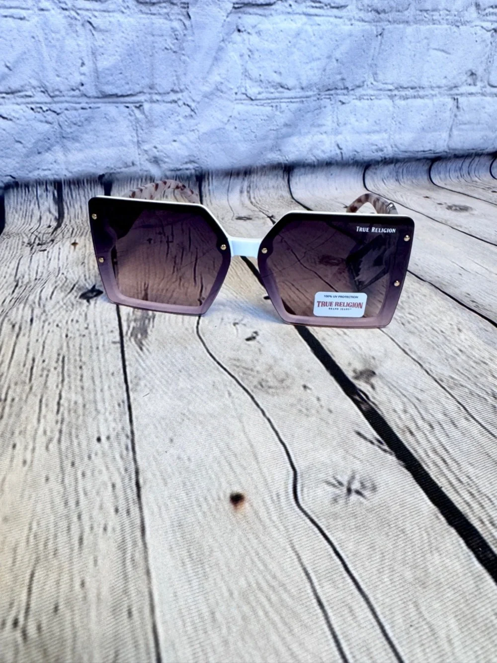 True Religion Oversized Square Gradient Lens Sunglasses New That Girl